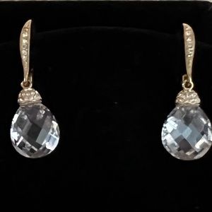 Bridal CZ pear drop crystal earrings